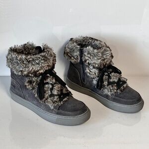 Cougar Dasha Suede Faux Fur Ankle Boots